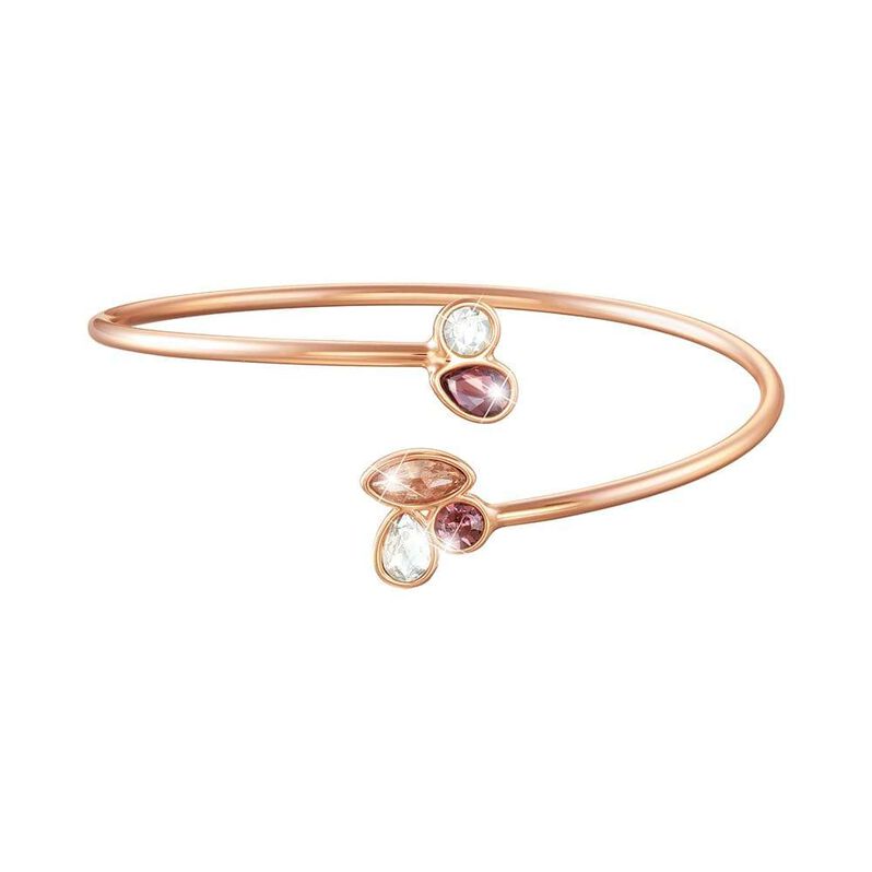 Bracciale bangle in metallo rosato e pietre - Spannringe Damen | OROVIVO