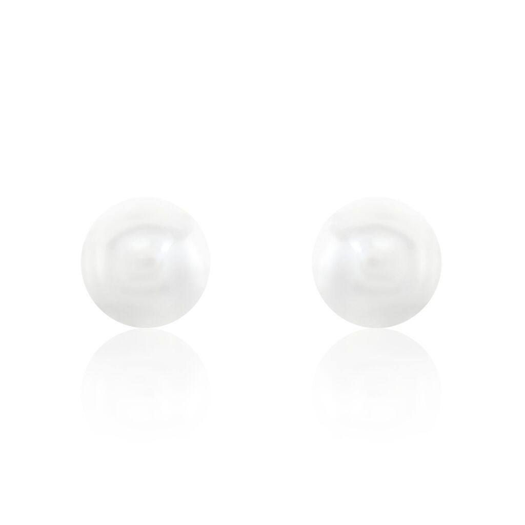 🦚 Damen Perlenohrringe Silber 925 Zuchtperlen 9-10mm, Ohrstecker mit Stein