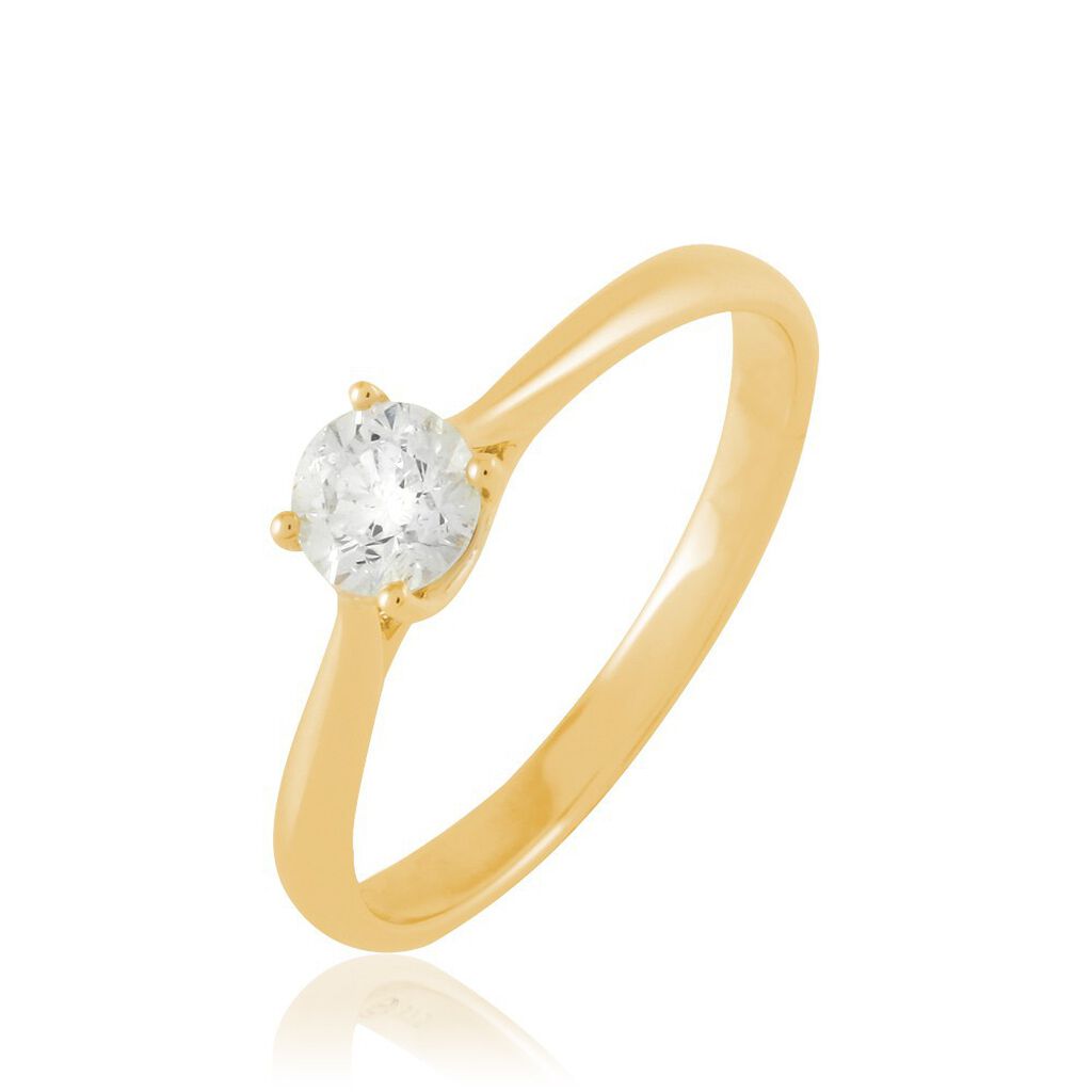 Bague Solitaire Victoria Or Jaune Diamant - Spannringe Damen | OROVIVO