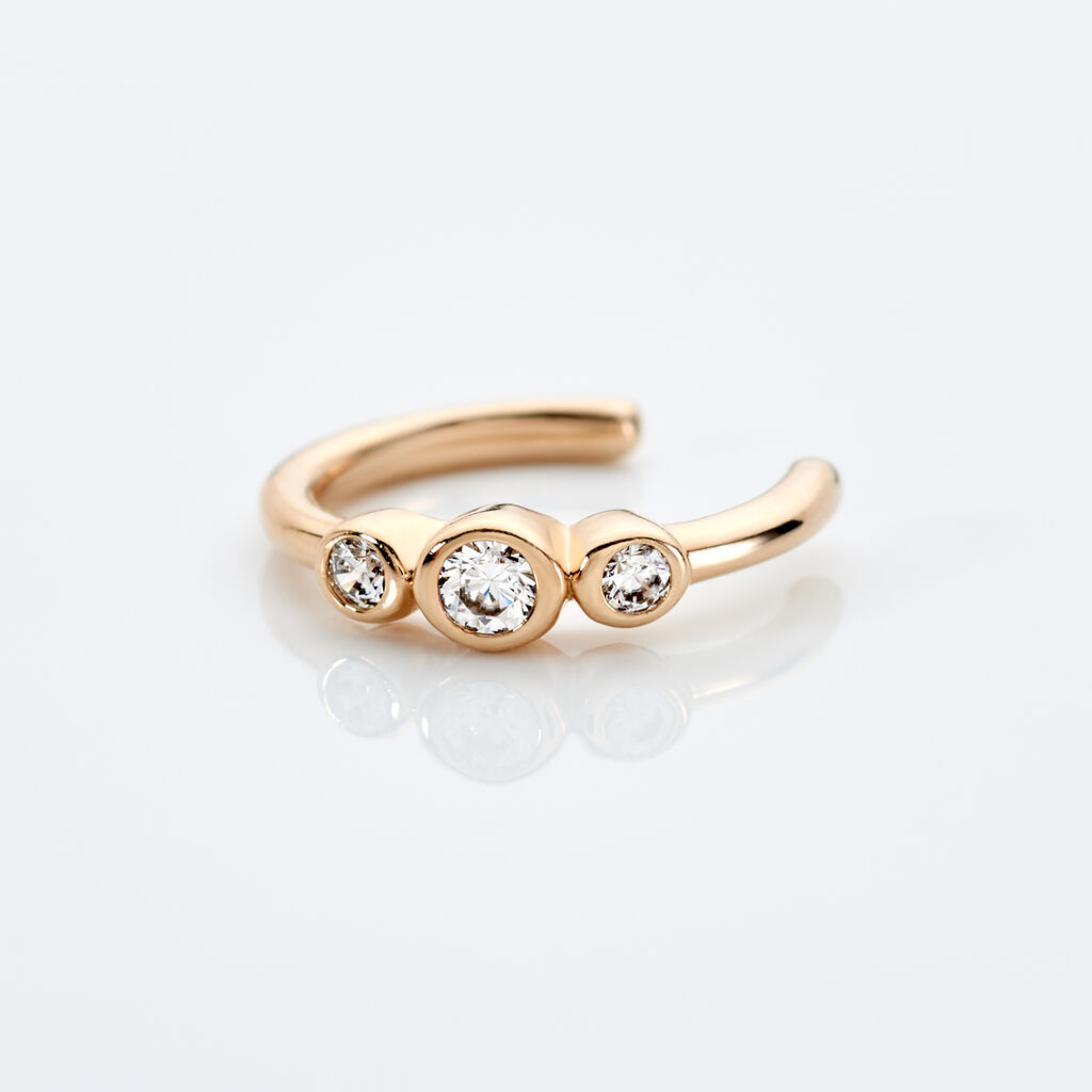 FIRIDA Damen Ohrschmuck Vergoldet Zirkonia Wei&szlig;