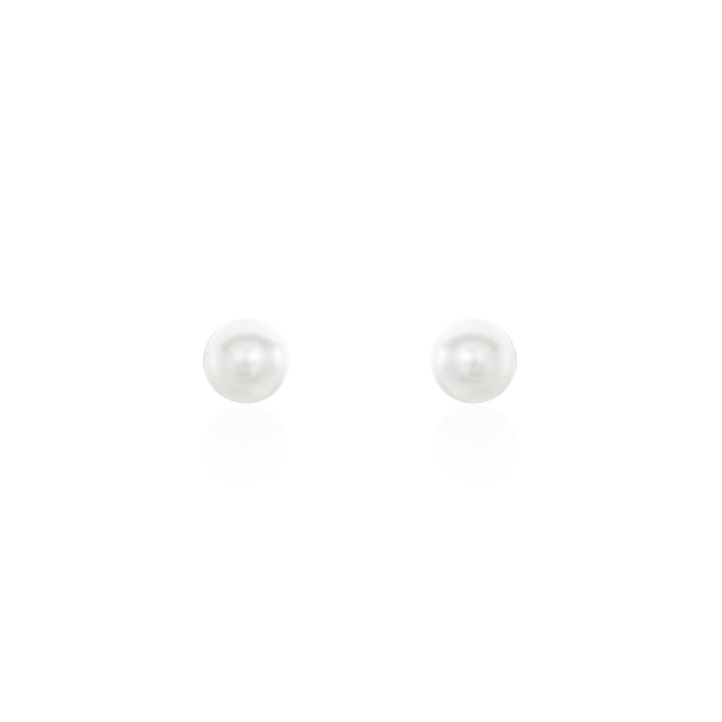 Thumbnail - Damen Perlenohrringe Silber 925 Zuchtperlen 6-7mm, Ohrstecker mit Stein