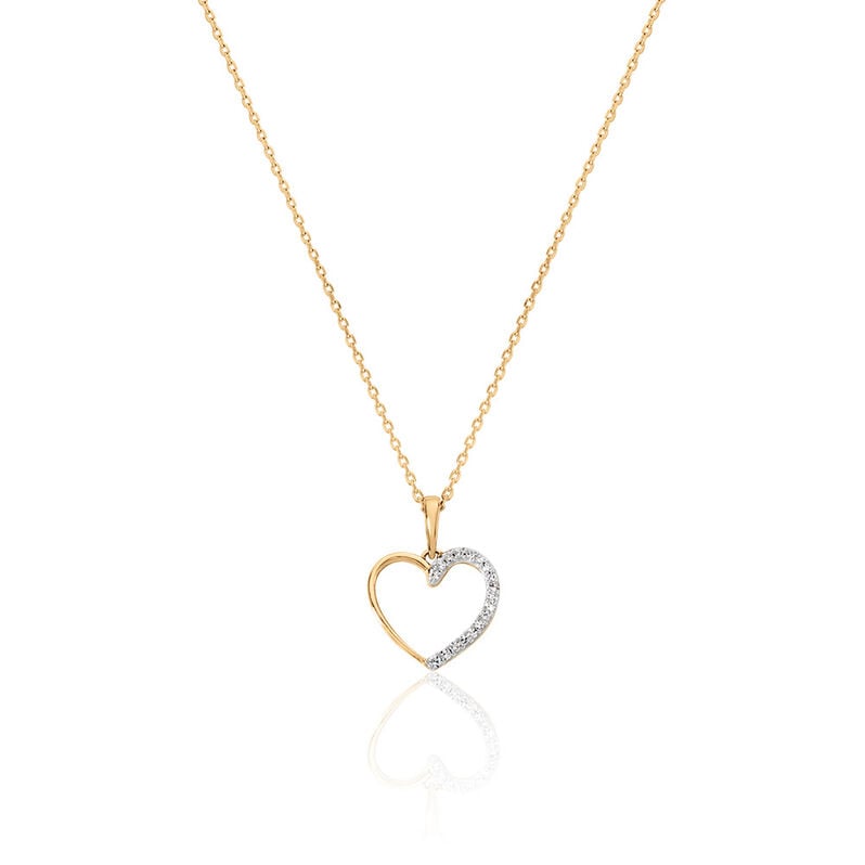 THAYS Damen Collier Gold 375 (9 Karat) Diamant Wei&szlig; 0,02 ct - Halsketten Damen | OROVIVO