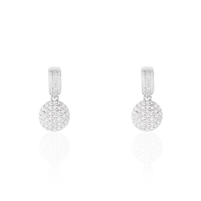 Boucles D'oreilles Pendantes Theala Or Weiss Diamant - Spannringe Damen | OROVIVO