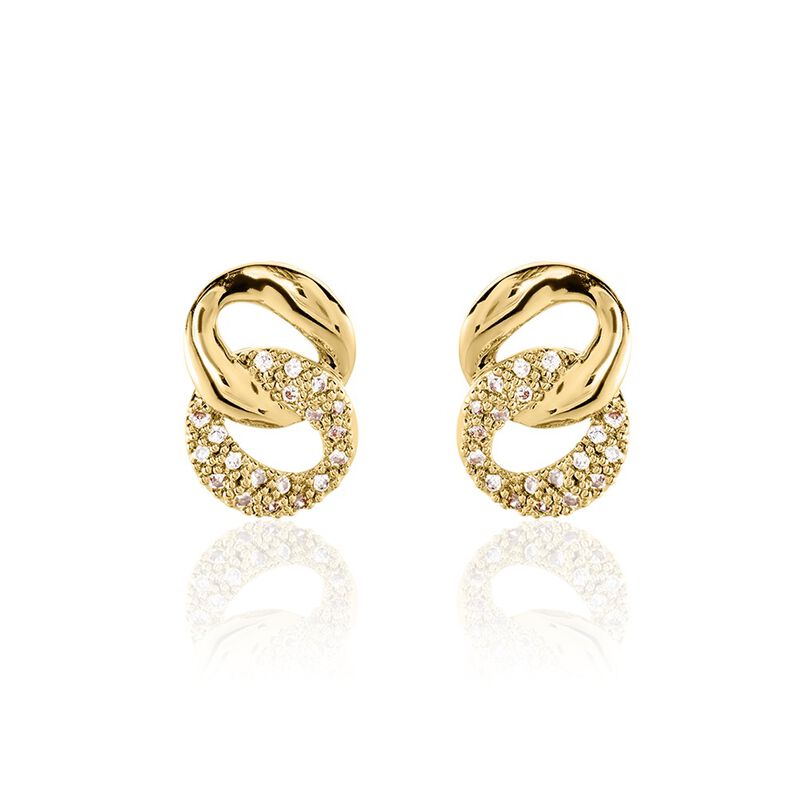 Boucles D'oreilles Puces Plaqué Or Jaune Amato Oxydes De Zirconium - Spannringe Damen | OROVIVO