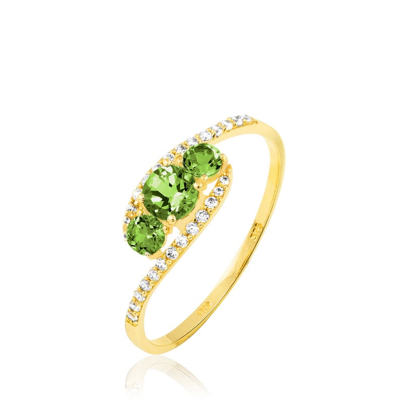 Bague Chloe Or Jaune Péridot Et Diamant - Spannringe Damen | OROVIVO