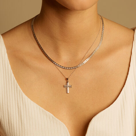 Damen Halskette Silber 925 Zirkonia Kreuz - Halsketten Damen | OROVIVO
