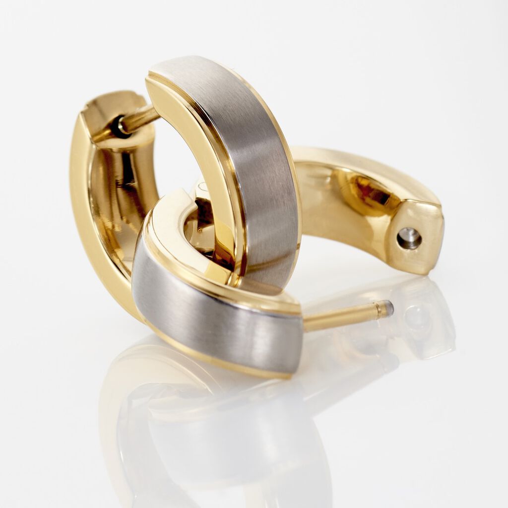 NORAH Damen Creolen Titan Bicolor Gelb/Silber B 4,7 mm