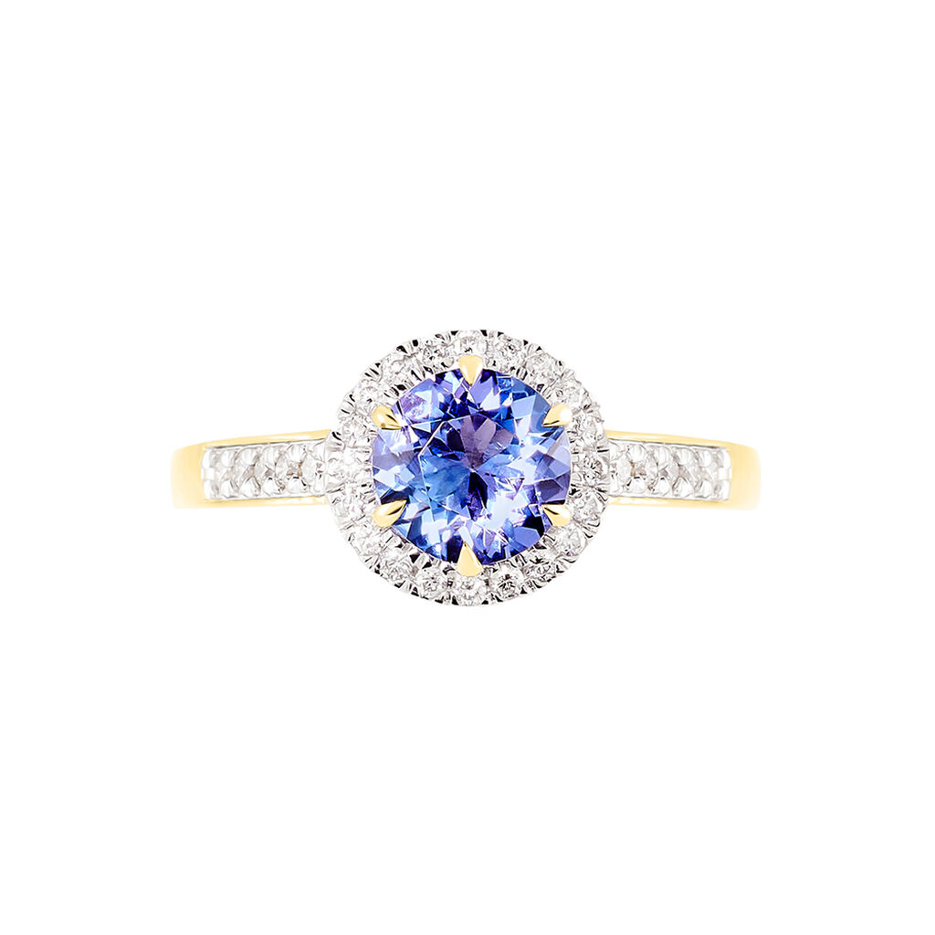 CATHERINE Damen Ring Gold 585 (14 Karat) Tansanit Blau 1,4 ct