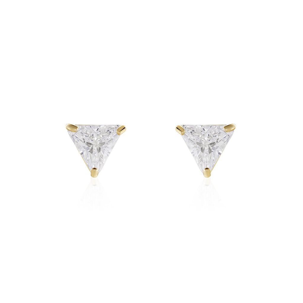 Damen Ohrstecker Gold 375 (9 Karat) Zirkonia Wei&szlig; 0,85 ct