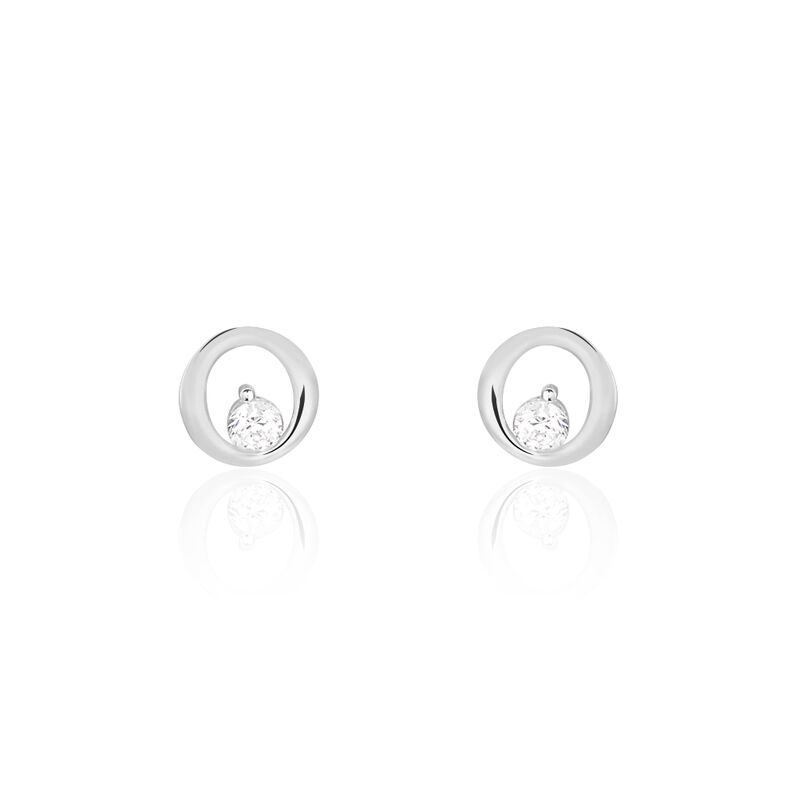 Boucles D'oreilles Puces Or Weiss Cercle - Spannringe Damen | OROVIVO