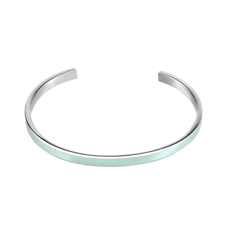 Bangle in acciaio con smalto verde acqua - Spannringe Damen | OROVIVO