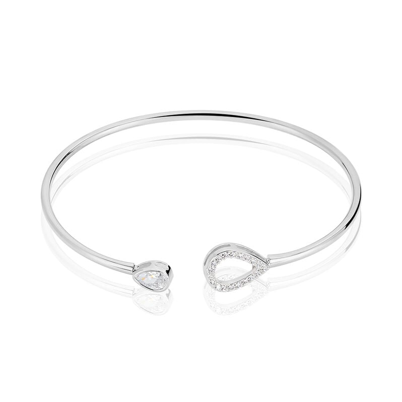 Bracelet Jonc Elorie Argent Et Oxydes - Spannringe Damen | OROVIVO