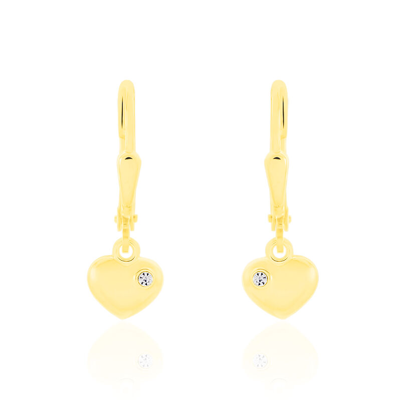Kinder Ohrhänger Gold 333 Zirkonia Herz - Ohrhänger Kinder | OROVIVO