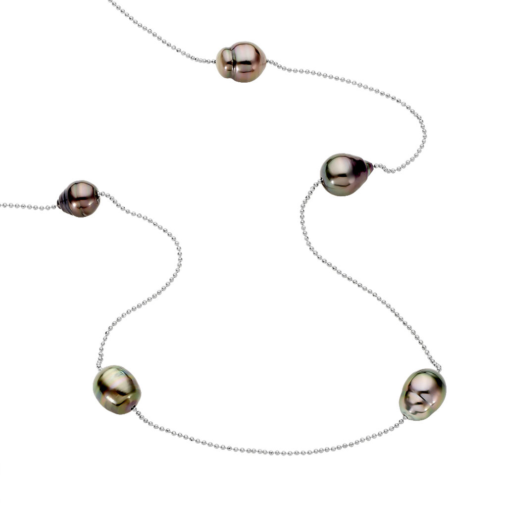 Damen Halskette Silber 925 Tahitiperlen 8-10mm - Halsketten Damen | OROVIVO