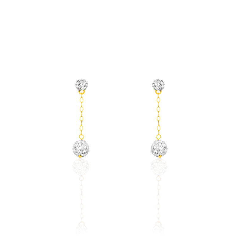 Boucles D'oreilles Pendantes Athena Or Jaune Strass - Spannringe Damen | OROVIVO