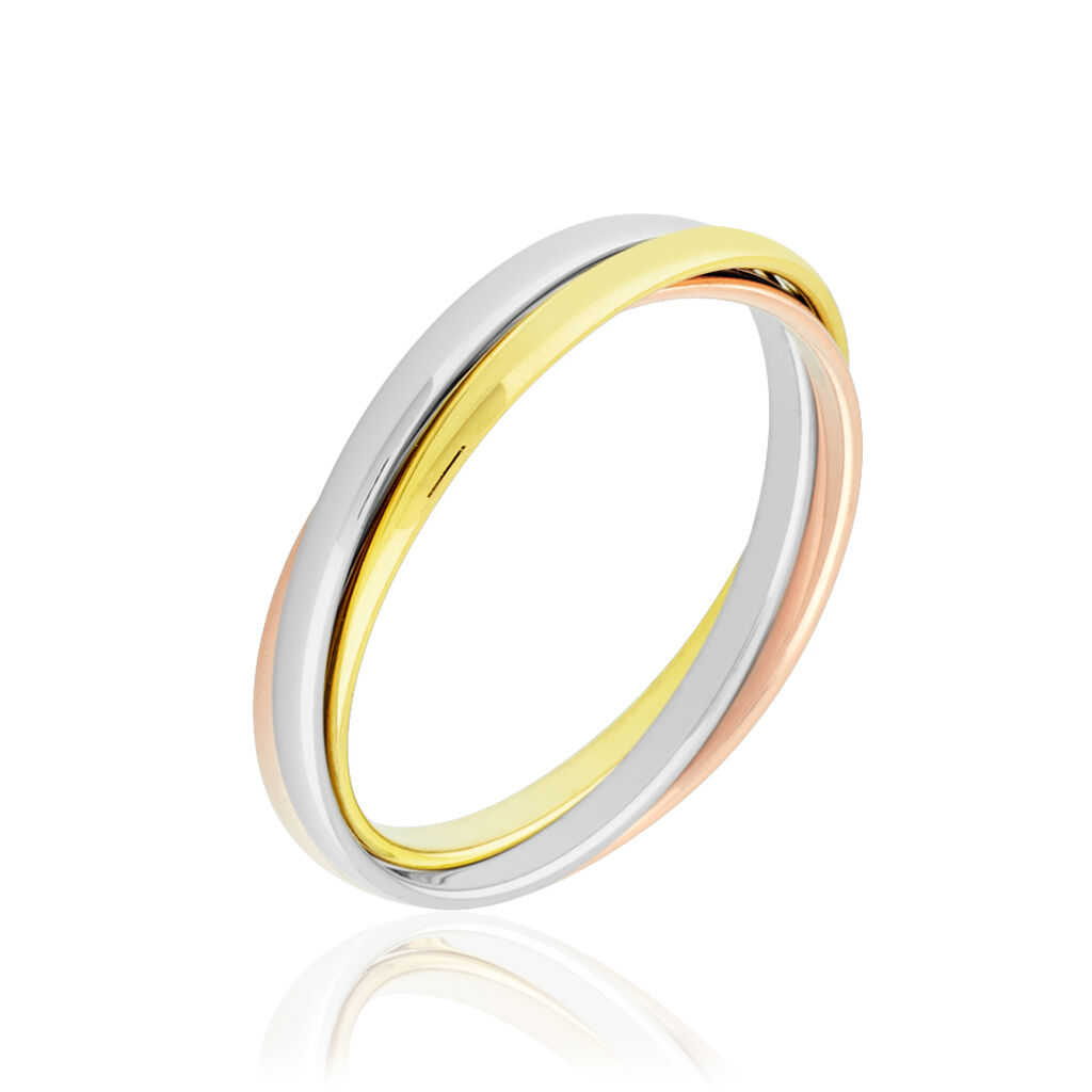 Alliance Entrelacee Demi Jonc Classique Or Tricolore - Spannringe Unisex | OROVIVO