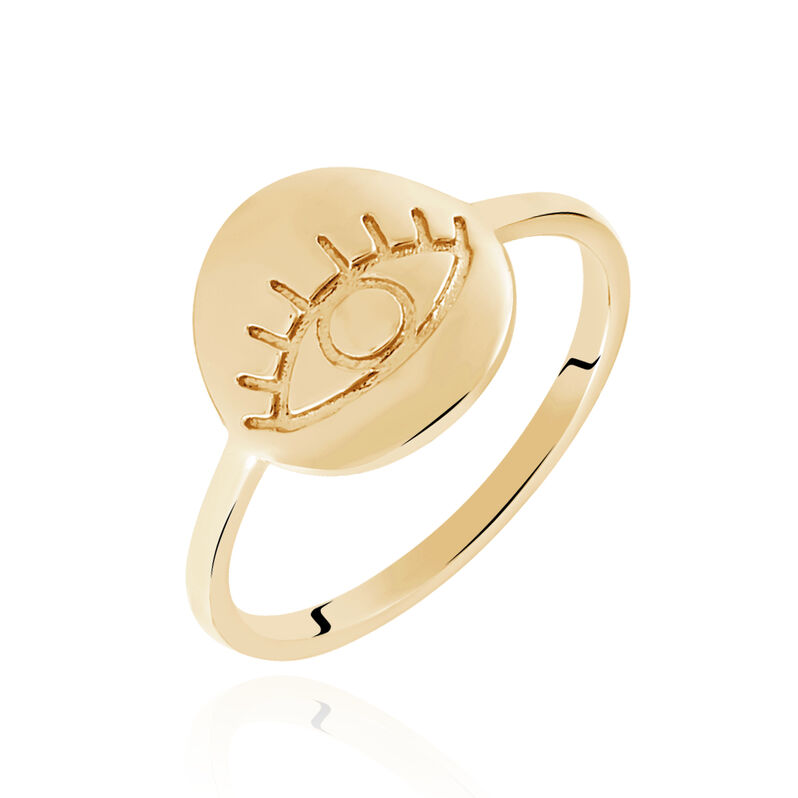 Bague Plaque Or Maguette Pastille œil - Spannringe Damen | OROVIVO
