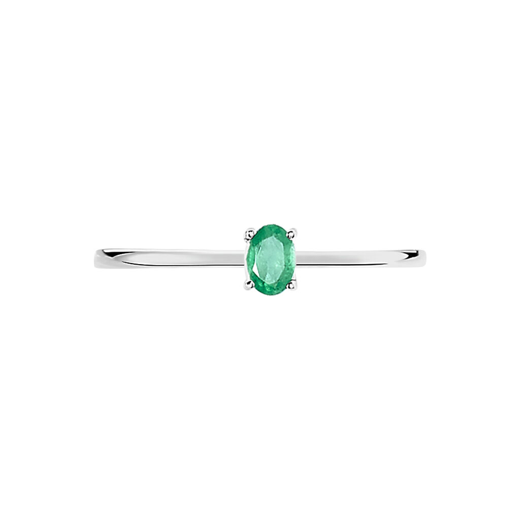 Solitaire Or Weiss Dota Emeraude Ovale - Spannringe Damen | OROVIVO