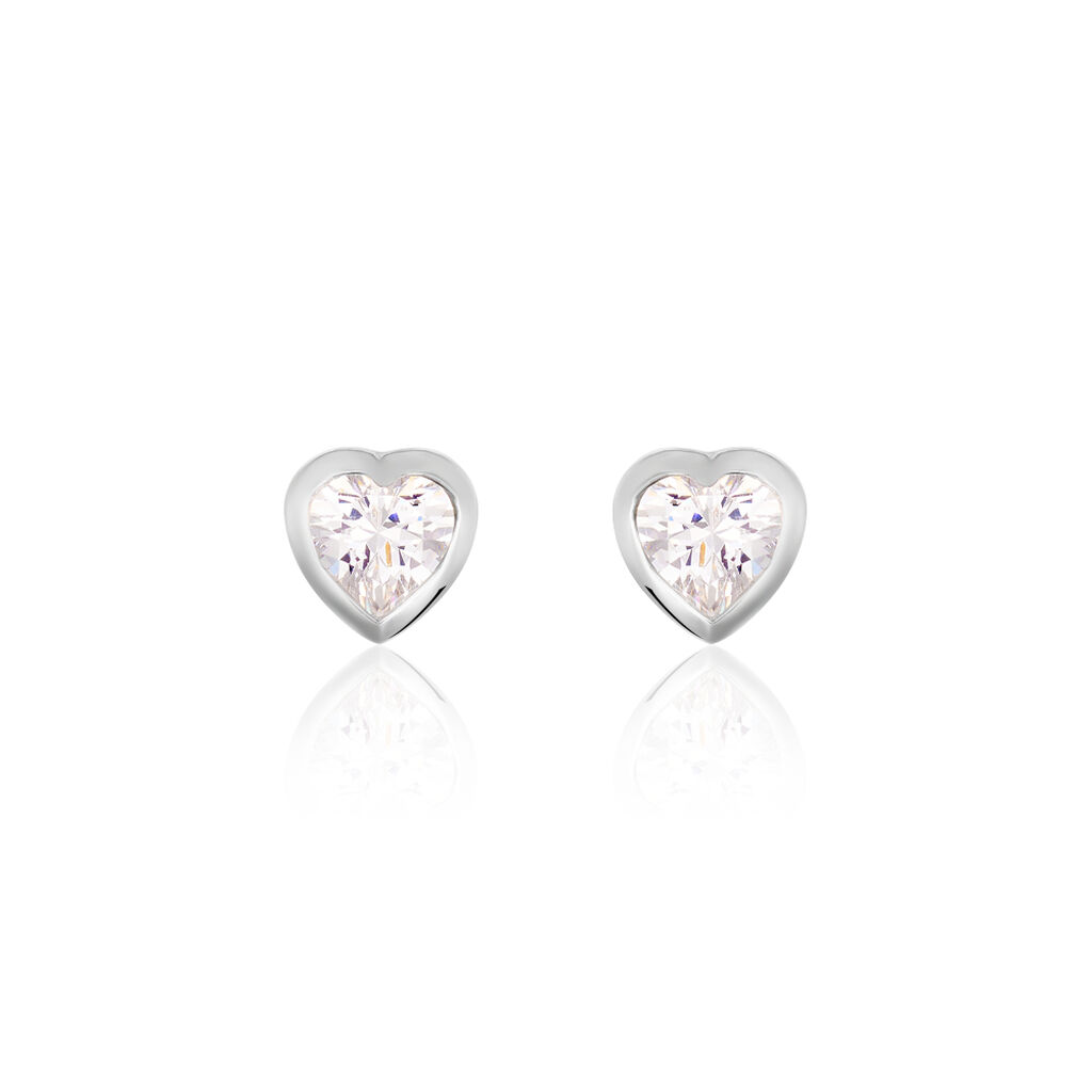 Damen Ohrstecker Silber 925 Zirkonia Herz - Ohrstecker Damen | OROVIVO