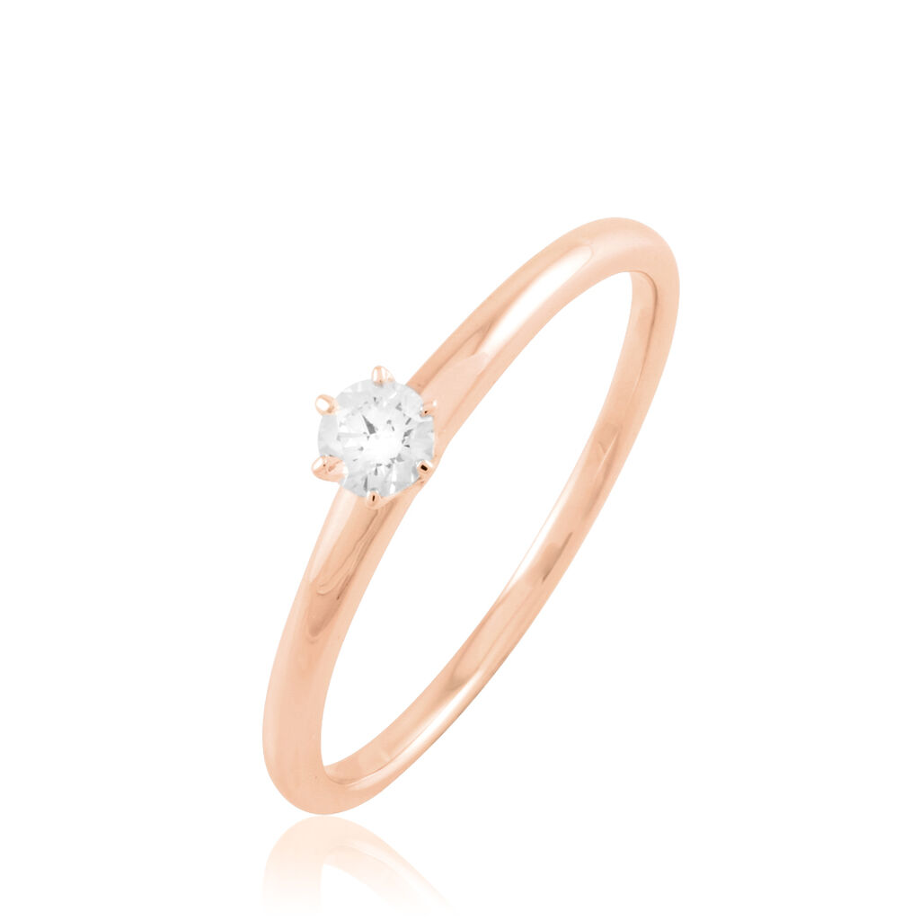 Bague Solitaire Natalia Or Rose Diamant - Spannringe Damen | OROVIVO