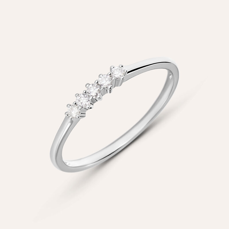 Anello Riviere Grace Oro Bianco Diamante - Spannringe Damen | OROVIVO