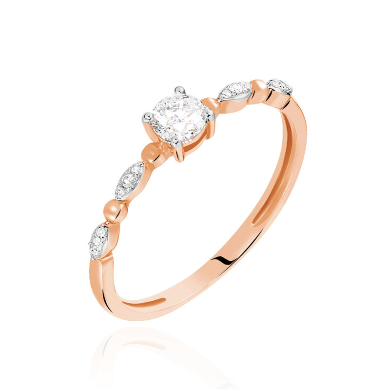 Solitaire Or Rose Eloize Et Diamant - Spannringe Damen | OROVIVO