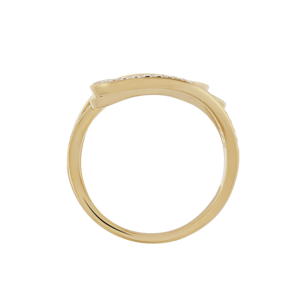 Damen Ring Silber Bicolor Gelb/Silber 925 Zirkonia Azalia  - Ringe mit Stein Damen | OROVIVO