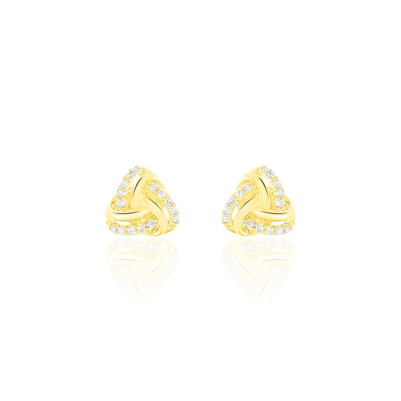 Damen Ohrstecker Gold 375 Diamant 0,15ct Spiralförmig Node  - Ohrstecker Damen | OROVIVO