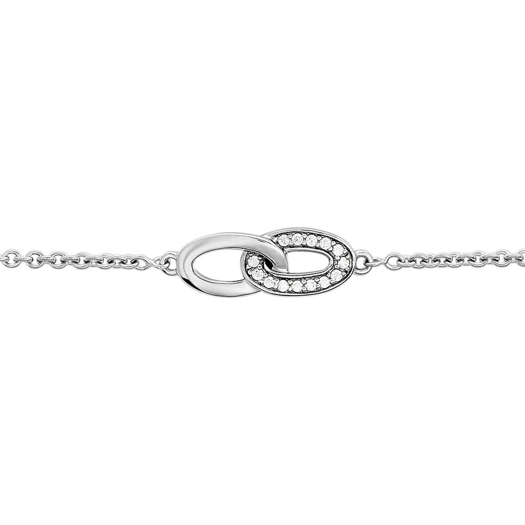 KONNY Damen Armband Silber 925 Zirkonia Wei&szlig; Oval
