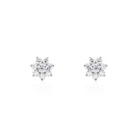 Damen Ohrstecker Gold 375 Diamanten 0,5ct Blume - Ohrstecker Damen | OROVIVO