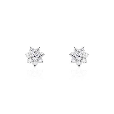 Damen Ohrstecker Gold 375 Diamanten 0,5ct Blume - Ohrstecker Damen | OROVIVO
