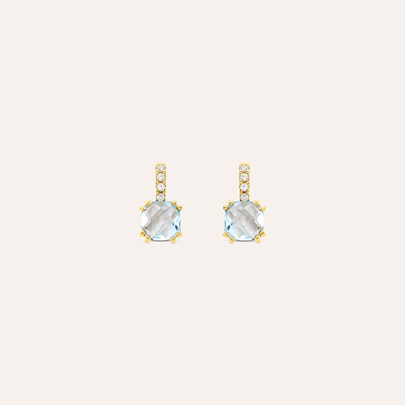 Orecchini Lobo Punto Luce Amélie Oro Giallo Topazio Cubic Zirconia - Spannringe Damen | OROVIVO
