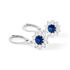 ELOISE Damen Ohrringe Lang Silber 925 Synthetischer Stein Blau 1,85 ct Blume