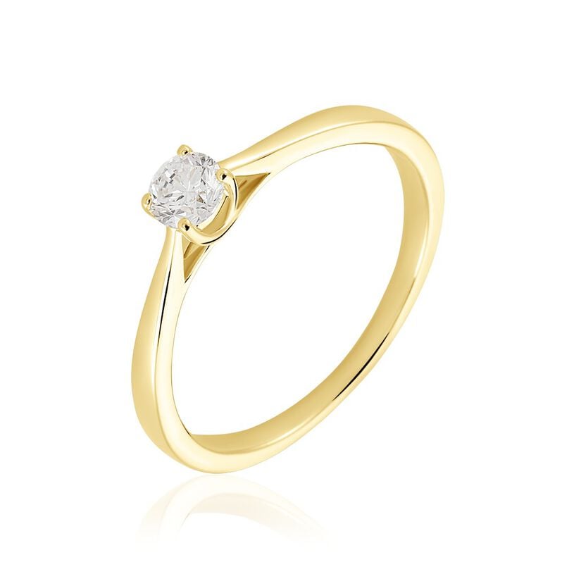 VICTORIA Damen Ring Gold 585 (14 Karat) Diamant Wei&szlig; 0,26 ct - Verlobungsringe Damen | OROVIVO