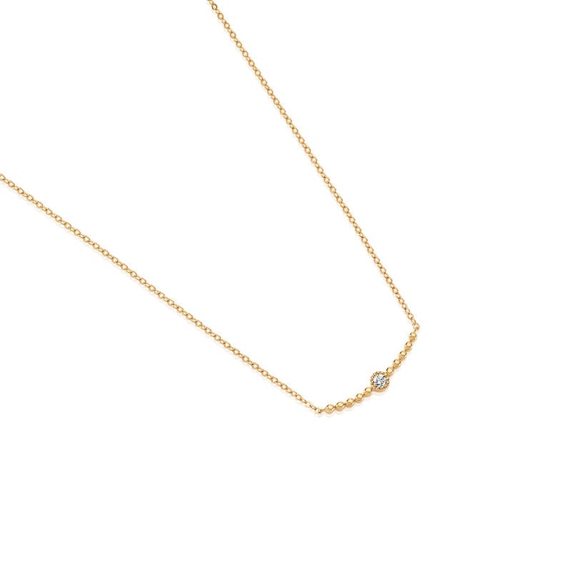 GIULIANA Damen Collier Gold 375 (9 Karat) Diamant Wei&szlig; 0,03 ct - Halsketten Damen | OROVIVO