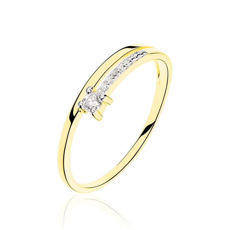 Bague Solitaire Prisca Or Jaune Diamant - Spannringe Damen | OROVIVO