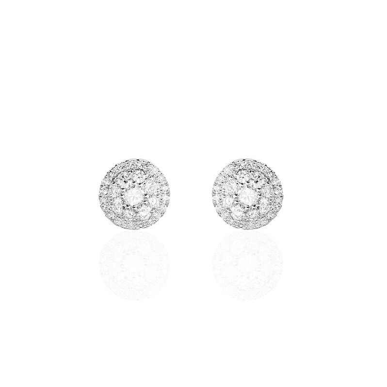 Damen Ohrstecker Weißgold 750 Diamant 0,5ct Halb  - Ohrstecker Damen | OROVIVO