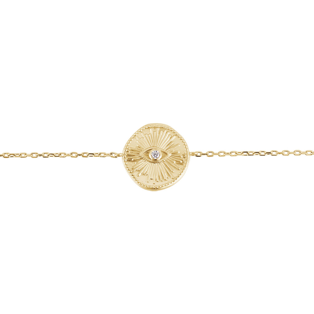 Bracelet Plaque Or Gabia Ronde œil Oxyde - Spannringe Damen | OROVIVO