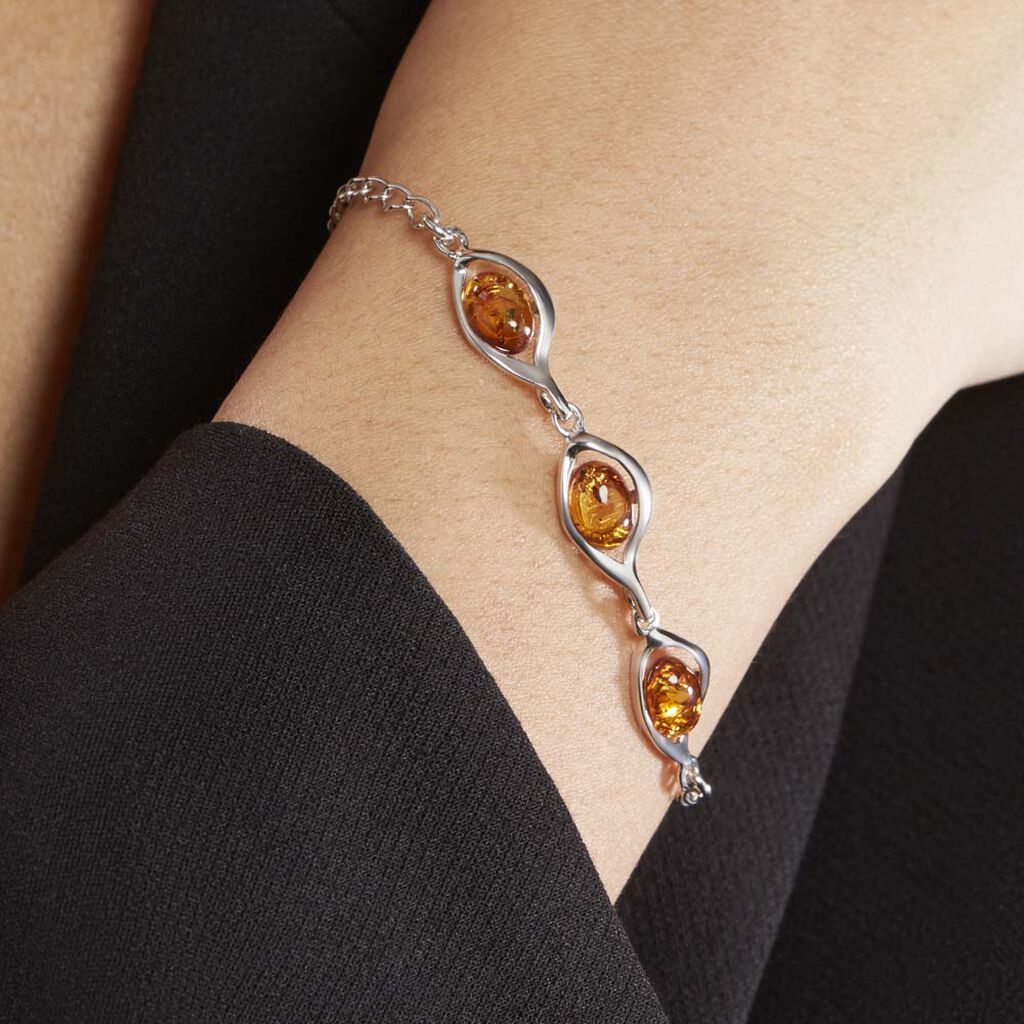 Bracelet Argent Et Ambre - Spannringe Damen | OROVIVO
