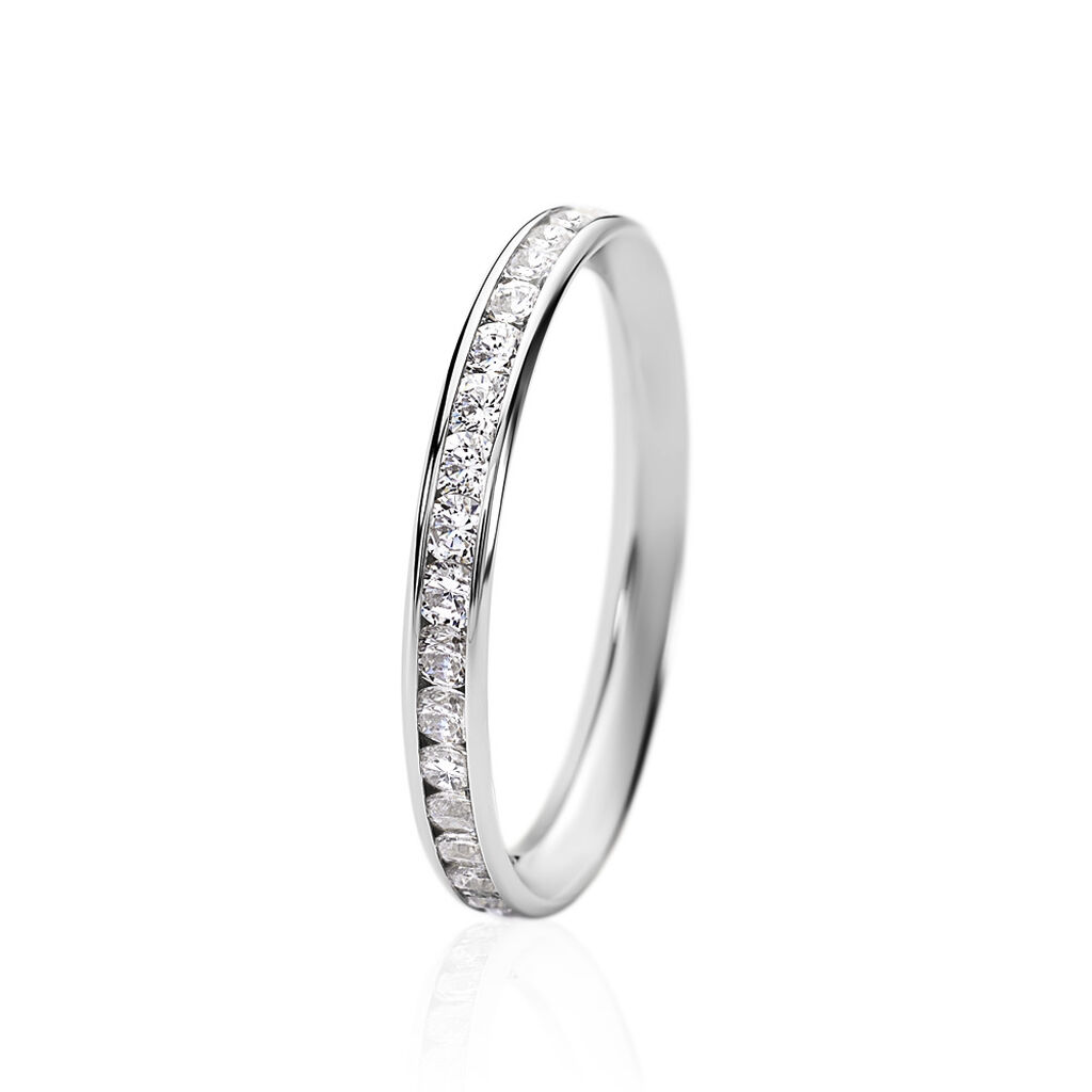 Damen Ring Weißgold 375 Rund Weiß Annia - Ringe mit Stein Damen | OROVIVO