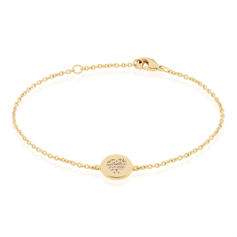 Bracelet Plaque Or Masanae Cœur Oxydes De Zirconium - Spannringe Damen | OROVIVO