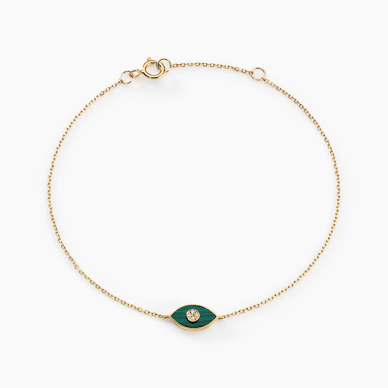 Bracelet Anubis Or Jaune Malachite Diamant - Spannringe Damen | OROVIVO