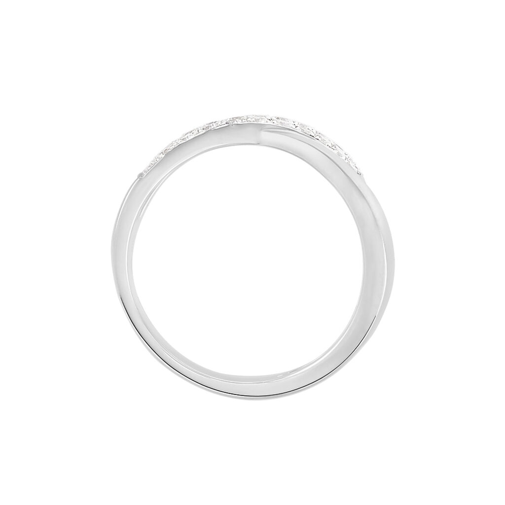 Damen Ring Wei&szlig;gold 750 (18 Karat) Diamant Wei&szlig; 0,48 ct Welle