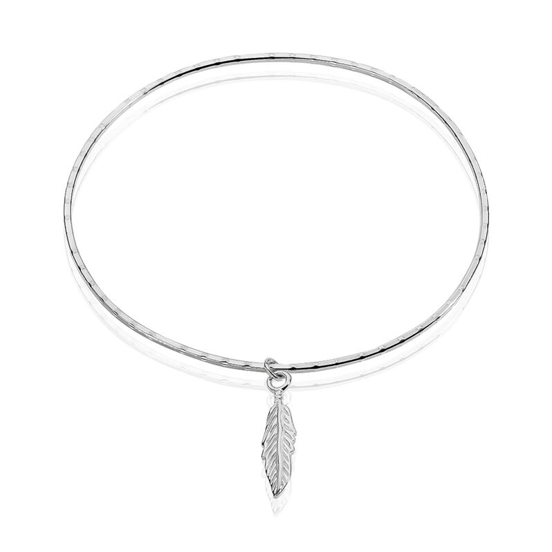 Bracelet Jonc Plum Argent Blanc - Spannringe Damen | OROVIVO