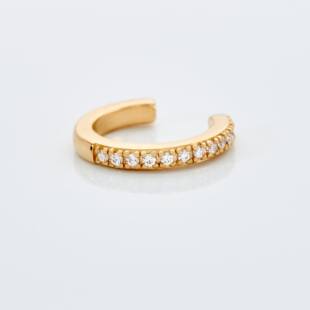 FRIEDERIKE Damen Ohrschmuck Vergoldet Zirkonia Wei&szlig;