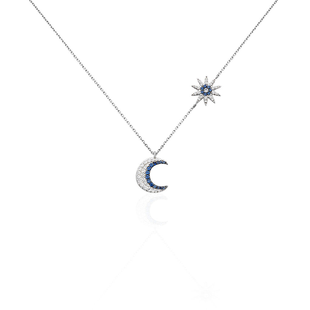Collier Or Weiss Bekhta Lune Pavage Oxyd - Spannringe Damen | OROVIVO