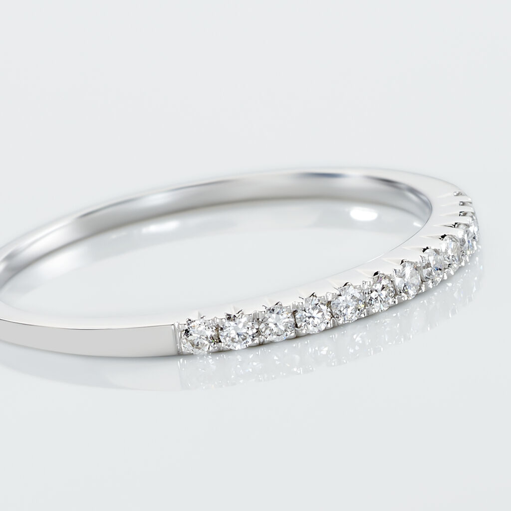 Damen Trauring Weißgold 375 Diamant 0,28ct Memo Luisa 1,70mm  - Eheringe mit Stein Damen | OROVIVO