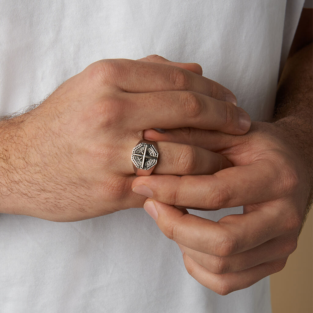 Herren Siegelring Silber 925 Kompass  - Siegelringe Herren | OROVIVO