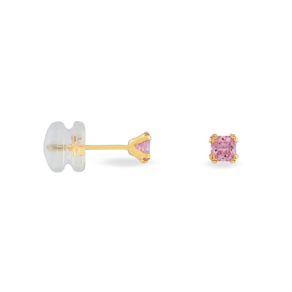 Ohrstecker Gold 375 Ros&eacute; Zirkonia Viereck 3mm