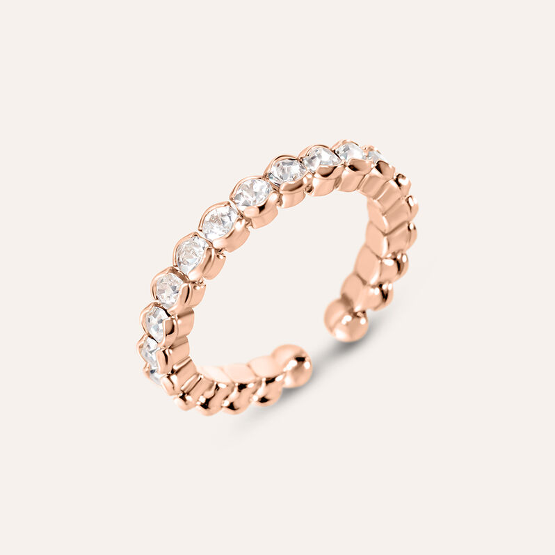 Anello Eternity Romantic Shine Metallo Rosa Cristallo - Spannringe Damen | OROVIVO
